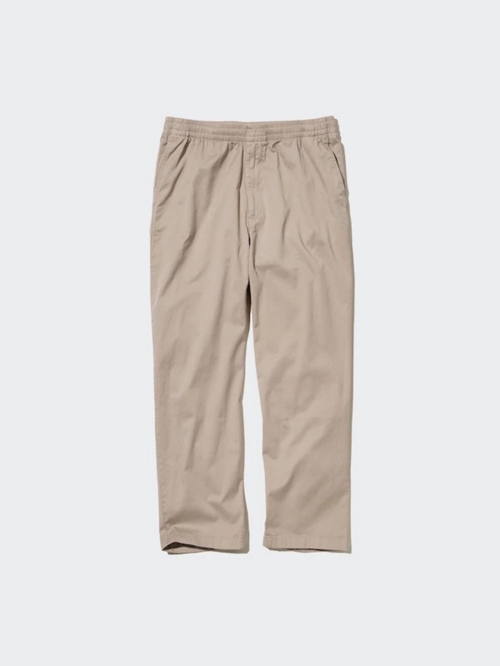 Uniqlo beige cotton relaxed ankle pants
